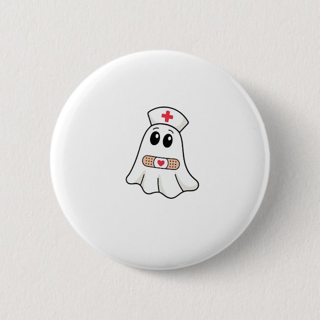 BOO BOO CREW Ghost Nurse Funny Halloween Essential 6 Cm Round Badge (Front)