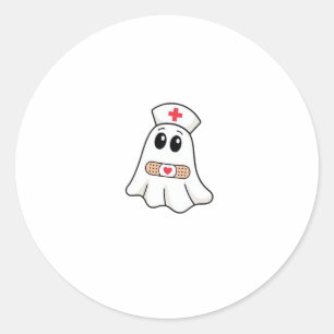 BOO BOO CREW Ghost Nurse Funny Halloween Essential Classic Round Sticker