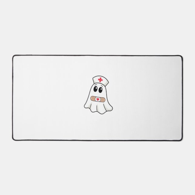 BOO BOO CREW Ghost Nurse Funny Halloween Essential Desk Mat (Front)