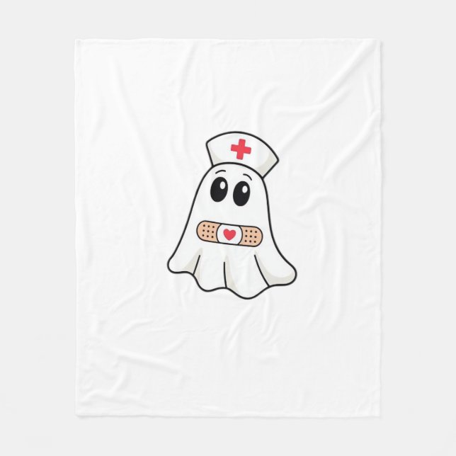 BOO BOO CREW Ghost Nurse Funny Halloween Essential Fleece Blanket (Front)