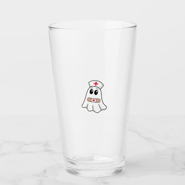 BOO BOO CREW Ghost Nurse Funny Halloween Essential Glass (Front)