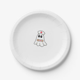 BOO BOO CREW Ghost Nurse Funny Halloween Essential Paper Plate