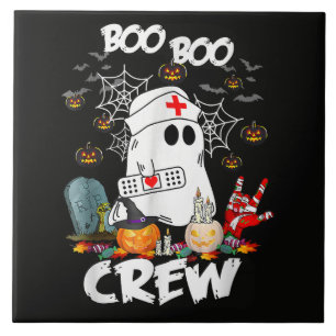 Boo Boo Crew Ghost Nurse Halloween Spooky Ceramic Tile