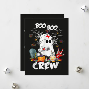 Boo Boo Crew Ghost Nurse Halloween Spooky  Holiday Card