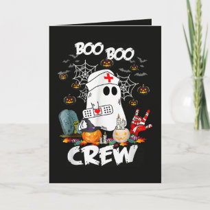 Boo Boo Crew Ghost Nurse Halloween Spooky  Holiday Card