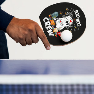 Boo Boo Crew Ghost Nurse Halloween Spooky Ping Pong Paddle