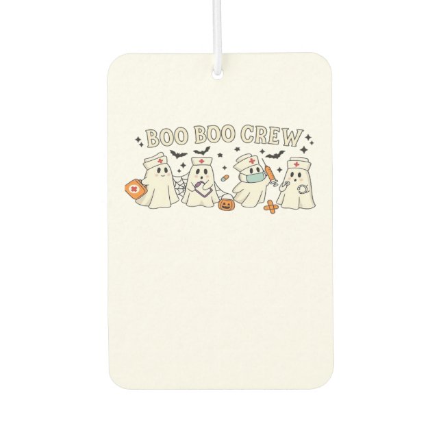 Boo Boo Crew Ghost Nurse Oversized T-Shirt Car Air Freshener (Front)