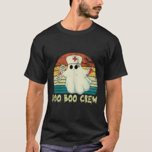 Boo Boo Crew Ghost Nurse Retro Funny Halloween Nur T-Shirt