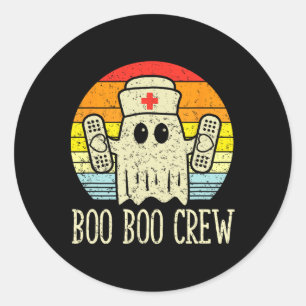 Boo Boo Crew Ghost Nurse Retro Halloween 2020 Nurs Classic Round Sticker