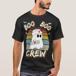 Boo Boo Crew Ghost Nurse Retro Halloween Custome N T-Shirt