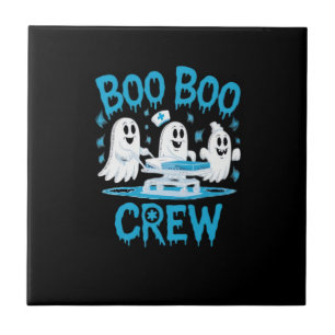 Boo Boo Crew Ghost Paramedic Nurse Halloween Essen Ceramic Tile