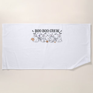 boo Boo Crew Halloween Classic T-Shirt Beach Towel
