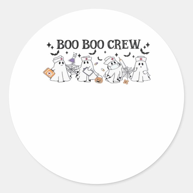 boo Boo Crew Halloween Classic T-Shirt Classic Round Sticker (Front)