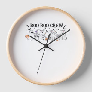 boo Boo Crew Halloween Classic T-Shirt Clock