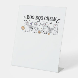 boo Boo Crew Halloween Classic T-Shirt Pedestal Sign