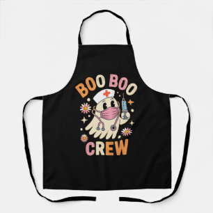 Boo Boo Crew Halloween Ghost Nurse Essential T-Shi Apron