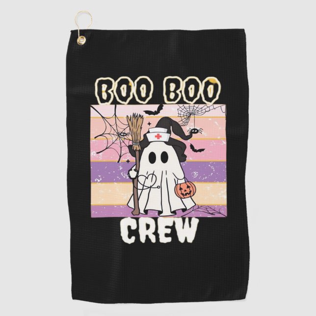 Boo Boo Crew Halloween Ghost Nurse Essential T-Shi Golf Towel (Front)