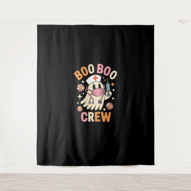 Boo Boo Crew Halloween Ghost Nurse Essential T-Shi Tapestry (Front)