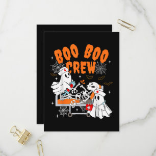 Boo Boo Crew Halloween Ghost Nurse Invitation Postcard