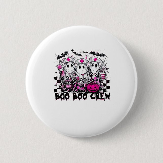 Boo Boo Crew Halloween Nurse Classic T-Shirt 6 Cm Round Badge (Front)