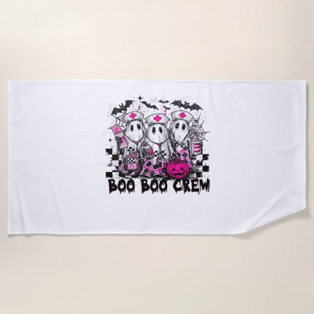 Boo Boo Crew Halloween Nurse Classic T-Shirt Beach Towel (Front)