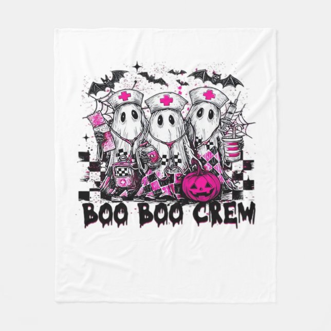 Boo Boo Crew Halloween Nurse Classic T-Shirt Fleece Blanket (Front)