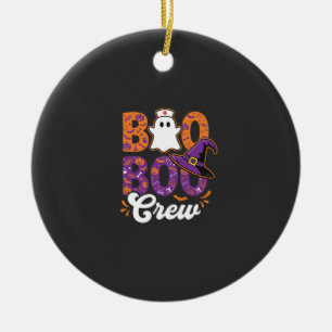 Boo Boo Crew Halloween Nurse Ghost Design Ceramic Ornament