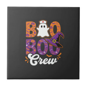 Boo Boo Crew Halloween Nurse Ghost Design Ceramic Tile