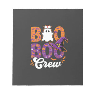 Boo Boo Crew Halloween Nurse Ghost Design Notepad