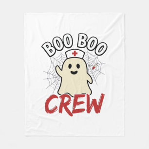 Boo Boo Crew Halloween Nurse Ghost Vintage Design_ Fleece Blanket