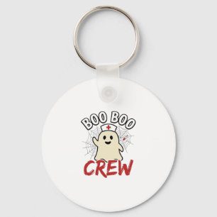 Boo Boo Crew Halloween Nurse Ghost Vintage Design_ Key Ring