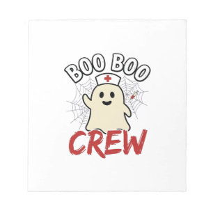 Boo Boo Crew Halloween Nurse Ghost Vintage Design_ Notepad