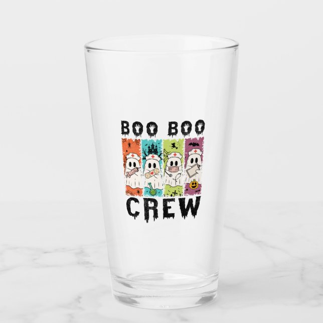 Boo Boo Crew Halloween Nurse Glass (Front)