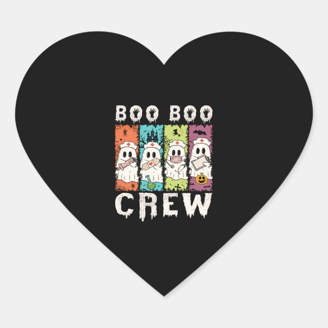 Boo Boo Crew Halloween Nurse Heart Sticker (Front)