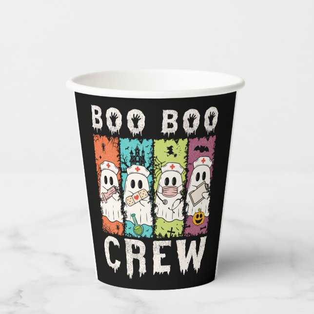 Boo Boo Crew Halloween Nurse Paper Cups (Front)