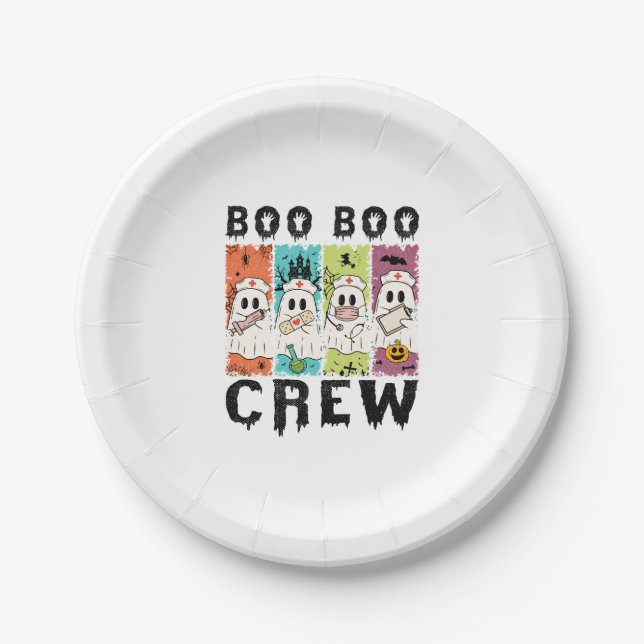 Boo Boo Crew Halloween Nurse Paper Plate (Front)
