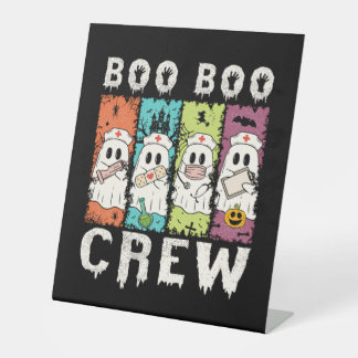 Boo Boo Crew Halloween Nurse Pedestal Sign