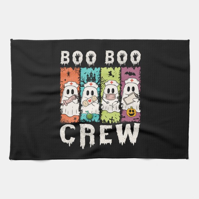 Boo Boo Crew Halloween Nurse Tea Towel (Horizontal)