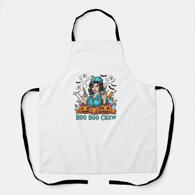 Boo Boo Crew Halloween Nurse with Syringes and Pum Apron (Front)