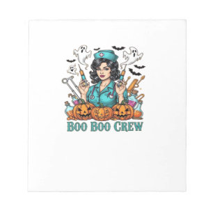 Boo Boo Crew Halloween Nurse with Syringes and Pum Notepad