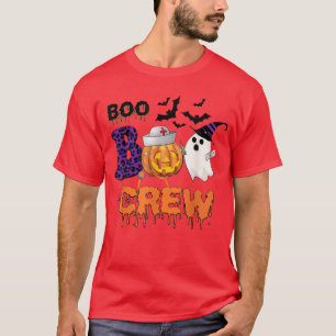 Boo Boo Crew Halloween Pumpkin Nurse Cute Ghost Ha T-Shirt