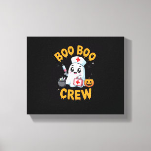Boo Boo Crew Nurse Cute Ghost Halloween Nursing Es Canvas Print