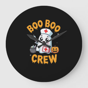 Boo Boo Crew Nurse Cute Ghost Halloween Nursing Es Large Clock