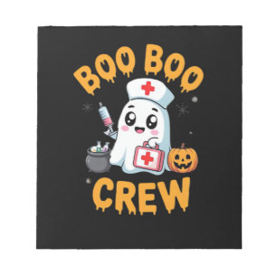 Boo Boo Crew Nurse Cute Ghost Halloween Nursing Es Notepad