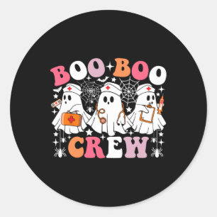 Boo Boo Crew Nurse Funny Ghost Boo Halloween Nursi Classic Round Sticker
