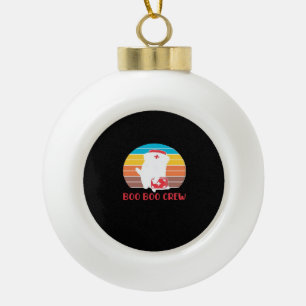 Boo Boo Crew Nurse Funny Ghost Halloween Classic T Ceramic Ball Christmas Ornament