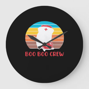 Boo Boo Crew Nurse Funny Ghost Halloween Classic T Large Clock
