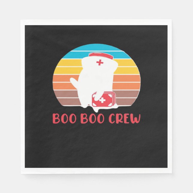 Boo Boo Crew Nurse Funny Ghost Halloween Classic T Napkin (Front)