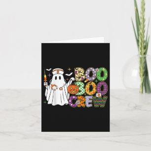 Boo Boo Crew Nurse Funny Ghost Pumkin Halloween Wo Card