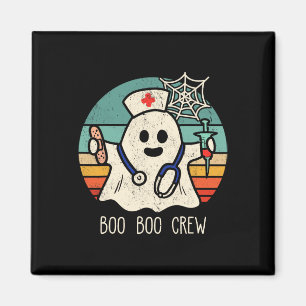 Boo Boo Crew Nurse Funny Ghost Women Halloween Cos Magnet
